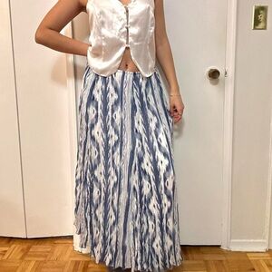 Ruby Rd. Navy & White Maxi Skirt | Size 14/L/XL